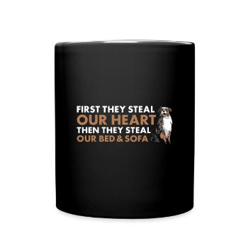 Dog First They Steal Our Heart Aussie - Tasse einfarbig - Schwarz - Vorne