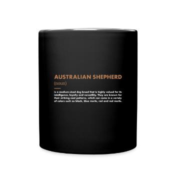 Dog Aussie Definition - Tasse einfarbig - Schwarz - Vorne