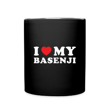 Chien J’aime mon Basenji - Mug uni - noir - Devant