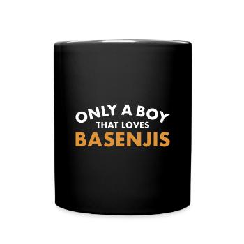 Chien seulement un garçon qui aime Basenji - Mug uni - noir - Devant