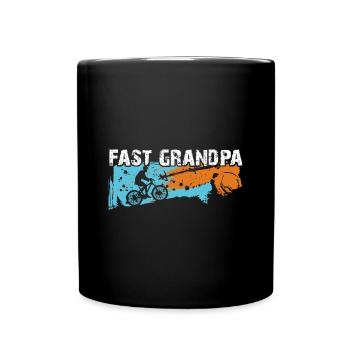 Grand-père rapide sur le vélo - Mug uni - noir - Devant