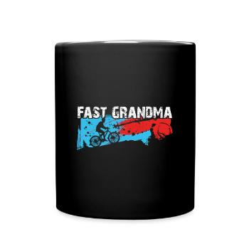 Quick granny on the bike - Full Colour Mug - black - Front