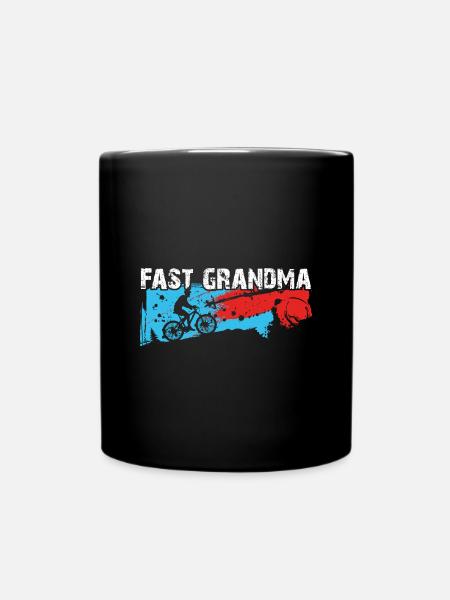Mamie rapide sur le vélo - Mug uni - noir