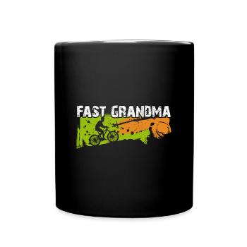 Fast granny on the bike - Full Colour Mug - black - Front