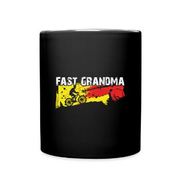 Grand-mère rapide sur le vélo - Mug uni - noir - Devant