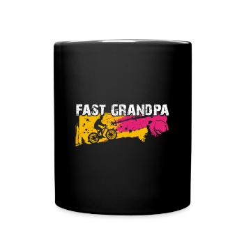Grand-père rapide sur le vélo - Mug uni - noir - Devant