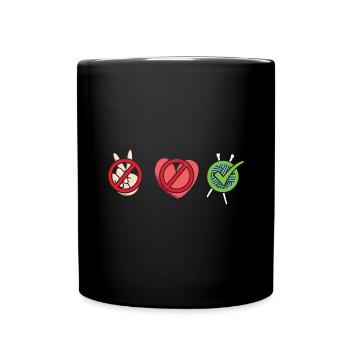 Crocheteur Peace Love Crocheting - Mug uni - noir - Devant