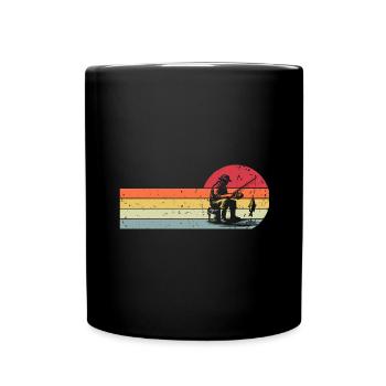 Angeln Angler Fischen - Tasse einfarbig - Schwarz - Vorne