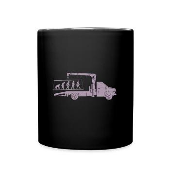 Tow Truck Evolution Silhouette Minimalist - Full Colour Mug - black - Front