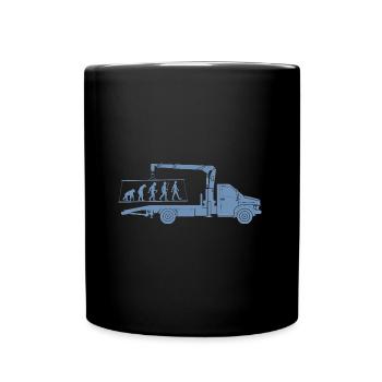 Tow Truck Evolution Silhouette Minimalist - Full Colour Mug - black - Front