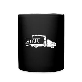 Tow Truck Evolution Silhouette Minimalist - Full Colour Mug - black - Front