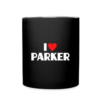 I Love Parker Red Heart Love Fan Gift - Full Colour Mug - black - Front