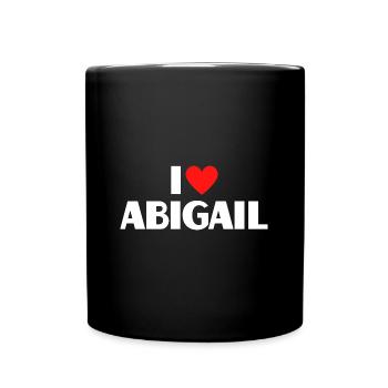 I love Abigail Red Heart Love Fan Gift - Full Colour Mug - black - Front