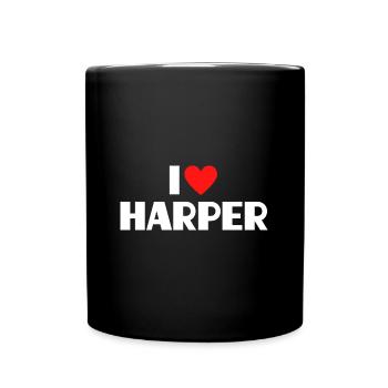 I Love Harper Red Heart Love Fan Gift - Mug uni - noir - Devant