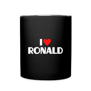 I Love Ronald Red Heart Love Fan Gift - Full Colour Mug - black - Front