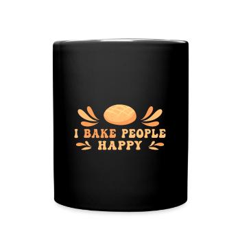 Baking bread Bread bakers Baking sourdough - Full Colour Mug - black - Front