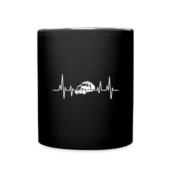 Truck Driver Truck Heartbeat - Full Colour Mug - black - Front