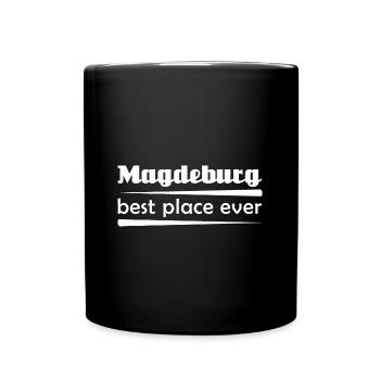 Magdeburg - Stadt best place ever - Tasse einfarbig - Schwarz - Vorne
