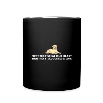 First They Steal Our Heart Labrador Retriever - Full Colour Mug - black - Front
