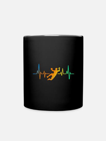 Handball Handballer Herzschlag - Tasse einfarbig - Schwarz
