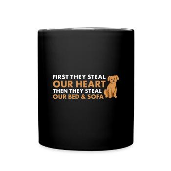 First They Steal Our Heart Poodle - Tasse einfarbig - Schwarz - Vorne