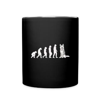 Evolution Husky sibérien - Mug uni - noir - Devant