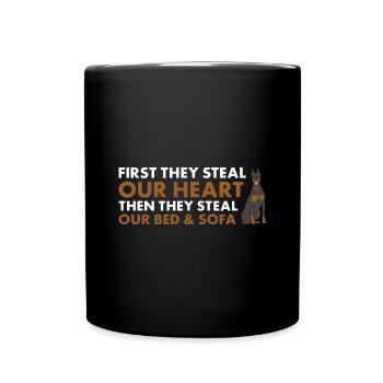 D’abord, ils volent notre cœur Doberman Pinscher - Mug uni - noir - Devant