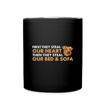Ils volent notre cœur Airedale Terrier - Mug uni - noir - Devant