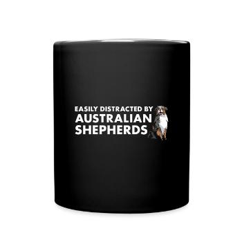 Dog Easily Distracted By Aussie - Tasse einfarbig - Schwarz - Vorne