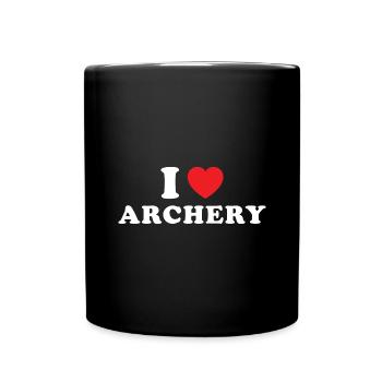 Sport I Love Archery - Full Colour Mug - black - Front