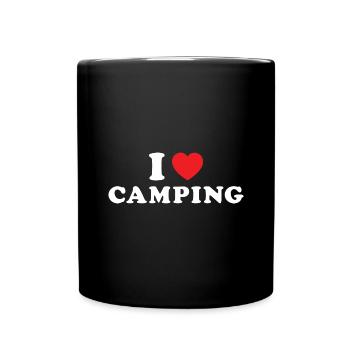 Camper I Love Camping - Tasse einfarbig - Schwarz - Vorne