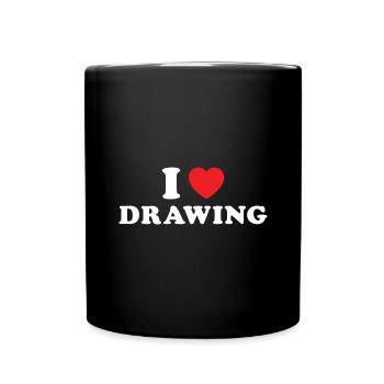 Drawer I Love Drawing - Tasse einfarbig - Schwarz - Vorne
