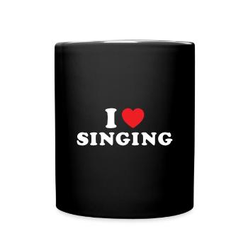 Singer I Love Singing - Tasse einfarbig - Schwarz - Vorne