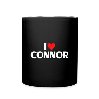 I Love Connor Red Heart Love Fan Gift - Full Colour Mug - black - Front