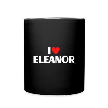 I love Eleanor Rotes Herz Liebe Fan Geschenk - Tasse einfarbig - Schwarz - Vorne