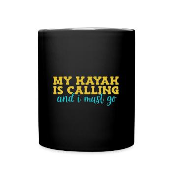 Kajak Kajakfahren - Tasse einfarbig - Schwarz - Vorne