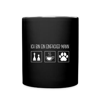 Schachspieler Schach - Tasse einfarbig - Schwarz - Vorne