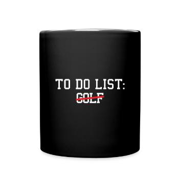 Sport To Do List Golf - Tasse einfarbig - Schwarz - Vorne