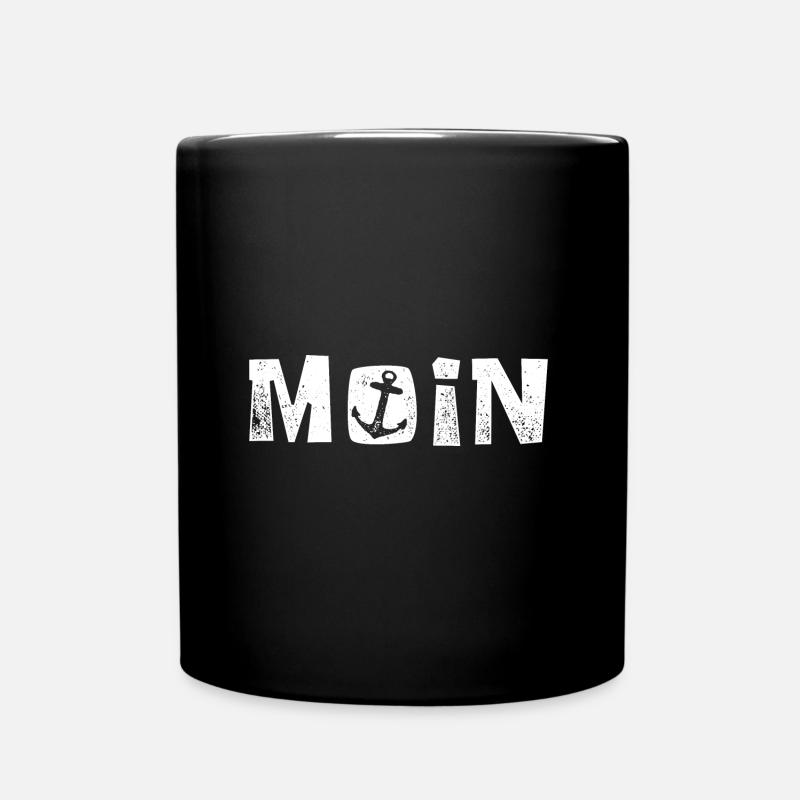 Moin - Norddeutsch - Gruß - Tasse einfarbig - Schwarz