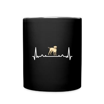 Heartbeat Labrador Retriever - Full Colour Mug - black - Front
