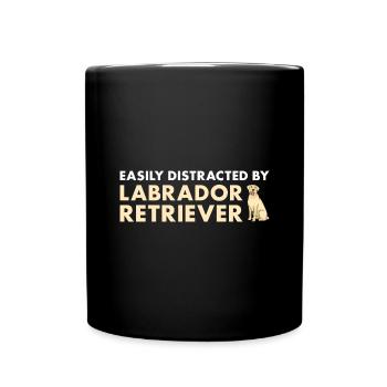Easily Distracted By Labrador Retriever - Full Colour Mug - black - Front
