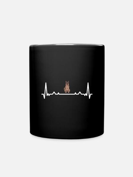 Heartbeat German Shepherd - Tasse einfarbig - Schwarz