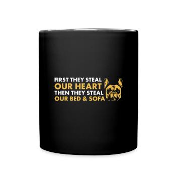 D’abord, ils volent notre cœur Bulldog - Mug uni - noir - Devant