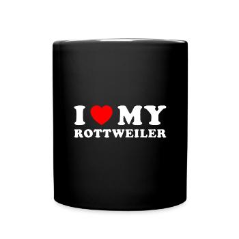 I Love My Rottweiler - Tasse einfarbig - Schwarz - Vorne