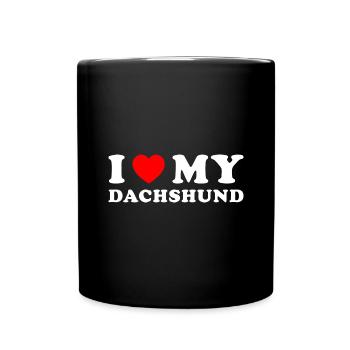 I Love My Dachshund - Full Colour Mug - black - Front
