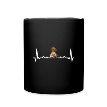 Heartbeat Pointer allemand à poil court - Mug uni - noir - Devant