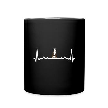 Heartbeat Bernese Mountain Dog - Full Colour Mug - black - Front