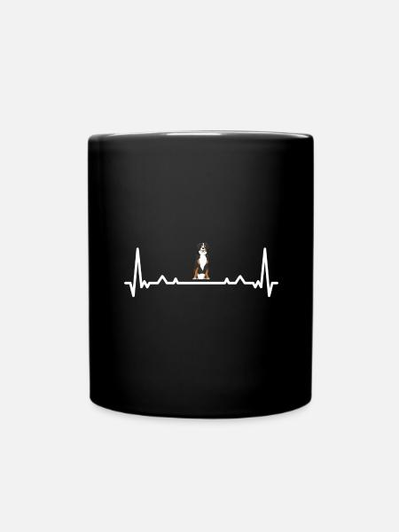 Heartbeat Bouvier Bernois - Mug uni - noir
