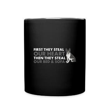 They Steal Our Heart Boston Terrier - Full Colour Mug - black - Front