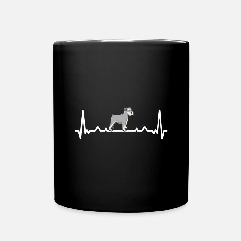 Heartbeat Schnauzer - Tasse einfarbig - Schwarz